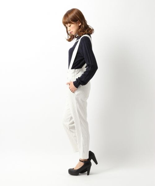 Heather（ヘザー）の「ストライプハイウエストサスペンダーパンツ（パンツ・レディース・オフホワイト/ブラック・Ｓ/Ｍ）」の3枚目の写真