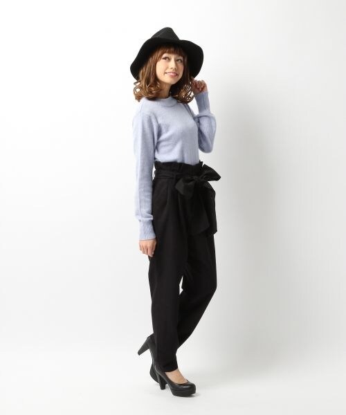 Heather(ヘザー)の「リボンタックパンツ(パンツ・レディース・ブラック/ベージュ・FREE)」の3枚目の写真