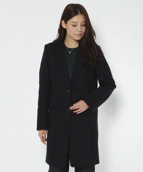 BARNYARDSTORM（バンヤードストーム）の「ＭＥＬＴＯＮチェスターコート（ジャケット/アウター・レディース・ターコイズ/ネイビー・0/1）」の2枚目の写真