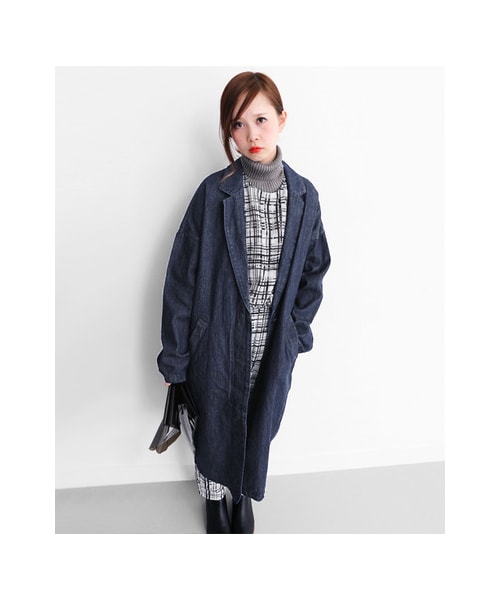 KBF(ケイビーエフ)の「デニムBIGコート(ジャケット/アウター・レディース・BLUE/LIGHT BLUE・one)」の5枚目の写真