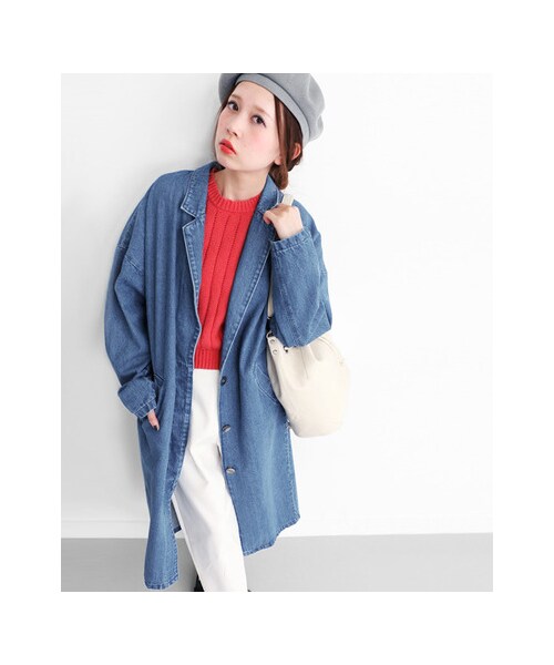 KBF(ケイビーエフ)の「デニムBIGコート(ジャケット/アウター・レディース・BLUE/LIGHT BLUE・one)」の10枚目の写真