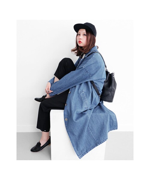 KBF(ケイビーエフ)の「デニムBIGコート(ジャケット/アウター・レディース・BLUE/LIGHT BLUE・one)」の13枚目の写真