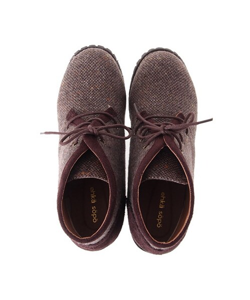 ehka sopo（エヘカソポ）の「ツイードショートブーツ1803824-41-13-13（ショートブーツ・レディース・グレー/ベージュ/ブラウン・M/L）」の7枚目の写真