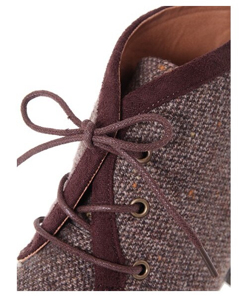 ehka sopo（エヘカソポ）の「ツイードショートブーツ1803824-41-13-13（ショートブーツ・レディース・グレー/ベージュ/ブラウン・M/L）」の9枚目の写真