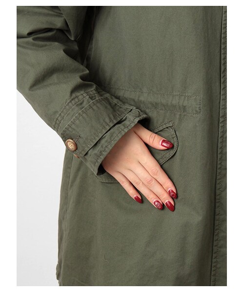 ehka sopo（エヘカソポ）の「ライナー付ロングモッズコート1300778-41-13-11（コート　・レディース・キャメル/カーキ・M）」の7枚目の写真