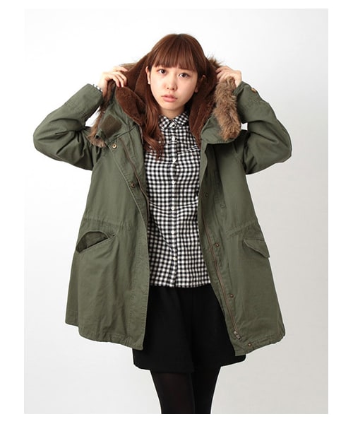 ehka sopo（エヘカソポ）の「ライナー付ロングモッズコート1300778-41-13-11（コート　・レディース・キャメル/カーキ・M）」の10枚目の写真