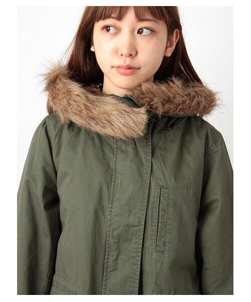 ehka sopo（エヘカソポ）の「ライナー付ロングモッズコート1300778-41-13-11（コート　・レディース・キャメル/カーキ・M）」の6枚目の写真