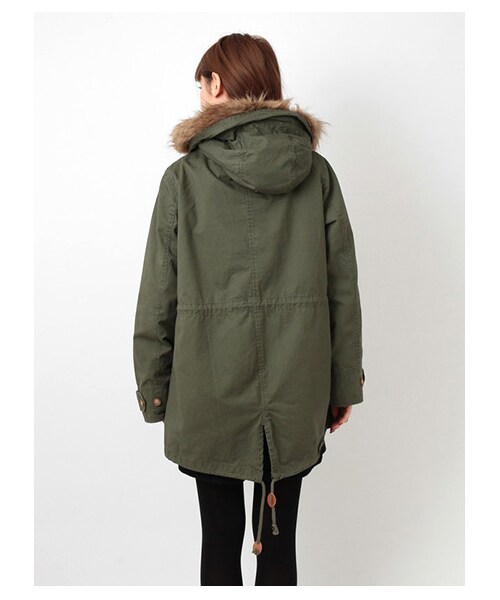 ehka sopo（エヘカソポ）の「ライナー付ロングモッズコート1300778-41-13-11（コート　・レディース・キャメル/カーキ・M）」の5枚目の写真