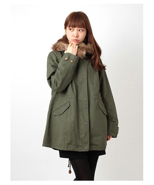 ehka sopo（エヘカソポ）の「ライナー付ロングモッズコート1300778-41-13-11（コート　・レディース・キャメル/カーキ・M）」の3枚目の写真