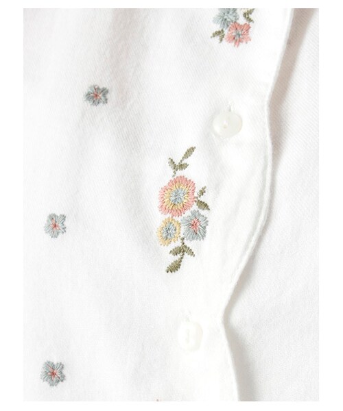 ehka sopo（エヘカソポ）の「綿ビエラ起毛前立刺繍ブラウス1702516-41-13-11（シャツ・ブラウス・レディース・オフホワイト/ピンク/サックスブルー・M）」の9枚目の写真