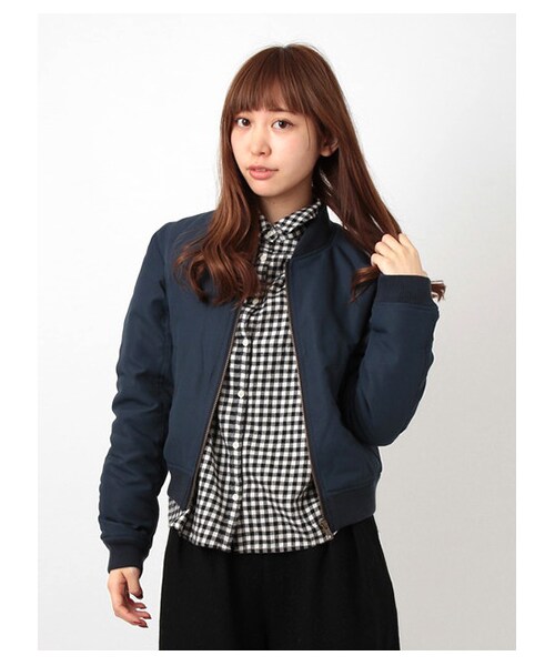 ehka sopo（エヘカソポ）の「MA-1ジャケット1301003-42-13-11（ジャケット・レディース・カーキ/ネイビー・M）」の8枚目の写真