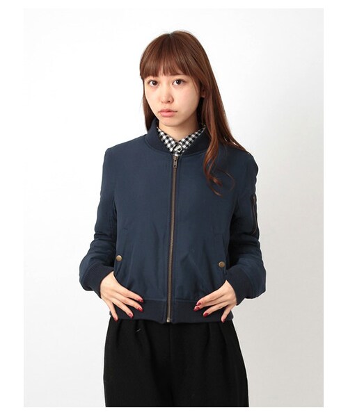 ehka sopo（エヘカソポ）の「MA-1ジャケット1301003-42-13-11（ジャケット・レディース・カーキ/ネイビー・M）」の3枚目の写真