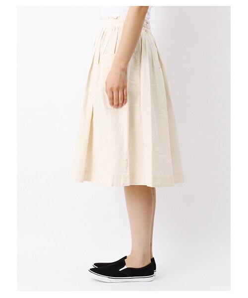 ehka sopo（エヘカソポ）の「キャンバスタックギャザースカート1500992-41-13-11（スカート・レディース・オフホワイト/イエロー/ブルー・M）」の5枚目の写真