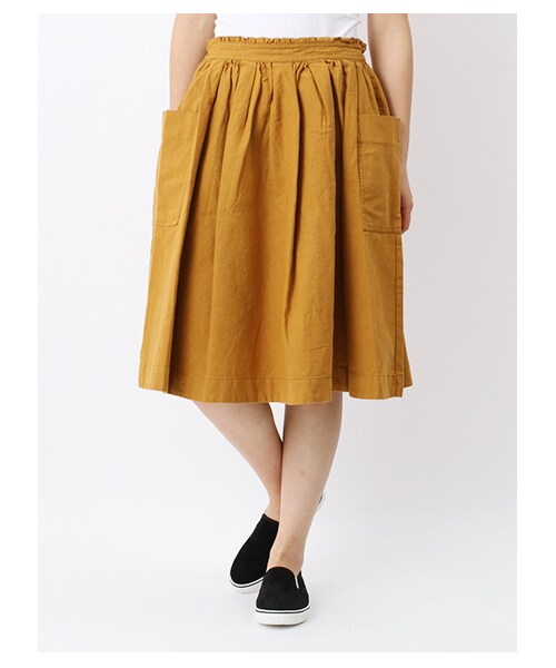 ehka sopo（エヘカソポ）の「キャンバスタックギャザースカート1500992-41-13-11（スカート・レディース・オフホワイト/イエロー/ブルー・M）」の3枚目の写真