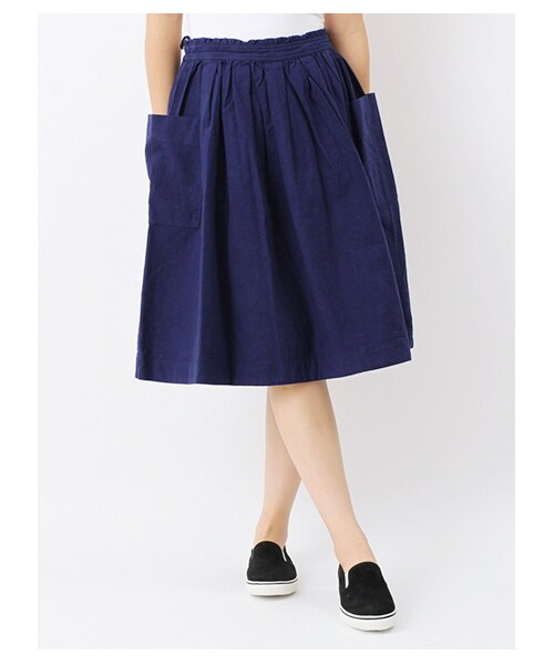 ehka sopo（エヘカソポ）の「キャンバスタックギャザースカート1500992-41-13-11（スカート・レディース・オフホワイト/イエロー/ブルー・M）」の2枚目の写真