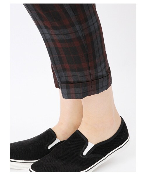 ehka sopo（エヘカソポ）の「チェックセンタープレスパンツ1401240-32-13-11（パンツ・レディース・ブラウン/グリーン・S/M）」の9枚目の写真