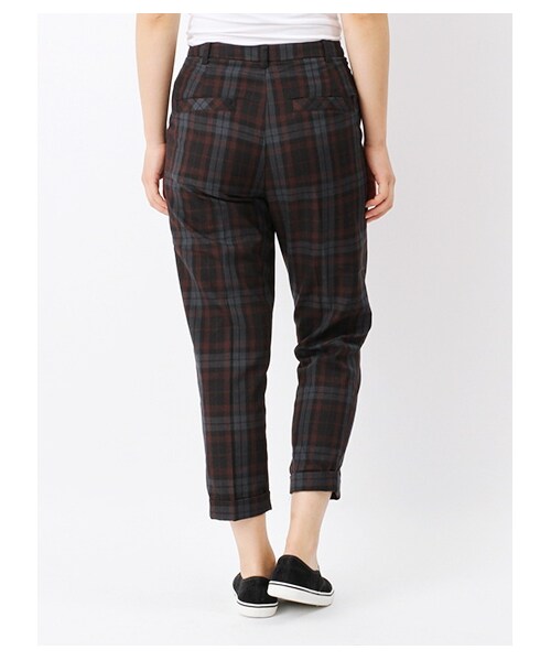 ehka sopo（エヘカソポ）の「チェックセンタープレスパンツ1401240-32-13-11（パンツ・レディース・ブラウン/グリーン・S/M）」の5枚目の写真