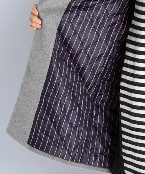 RAY CASSIN（レイカズン）の「フェイクシャギーチェスターコート（ジャケット/アウター・レディース・ネイビー/グリーン/チャコールグレー/キナリ・FREE）」の9枚目の写真