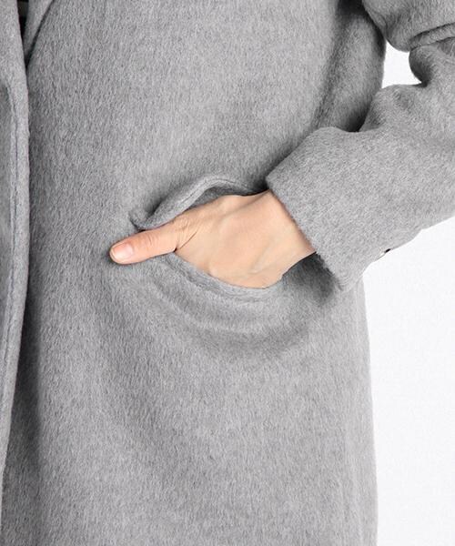 RAY CASSIN（レイカズン）の「フェイクシャギーチェスターコート（ジャケット/アウター・レディース・ネイビー/グリーン/チャコールグレー/キナリ・FREE）」の7枚目の写真