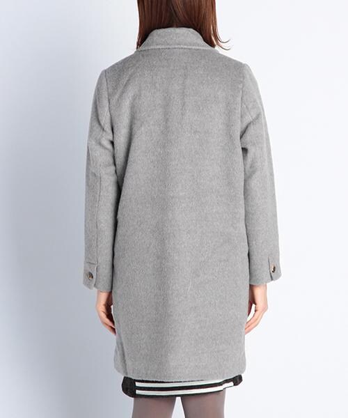 RAY CASSIN（レイカズン）の「フェイクシャギーチェスターコート（ジャケット/アウター・レディース・ネイビー/グリーン/チャコールグレー/キナリ・FREE）」の6枚目の写真