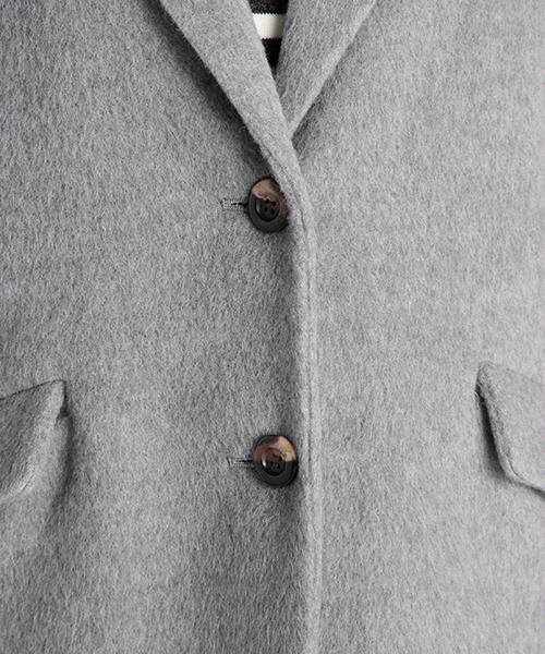 RAY CASSIN（レイカズン）の「フェイクシャギーチェスターコート（ジャケット/アウター・レディース・ネイビー/グリーン/チャコールグレー/キナリ・FREE）」の8枚目の写真