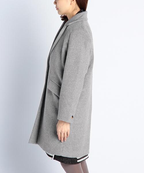 RAY CASSIN（レイカズン）の「フェイクシャギーチェスターコート（ジャケット/アウター・レディース・ネイビー/グリーン/チャコールグレー/キナリ・FREE）」の5枚目の写真