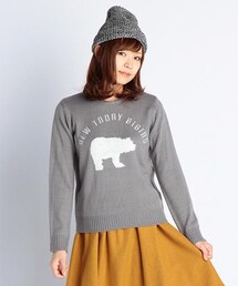 RAY CASSIN | クマ柄プルオーバーニット(トップス)
