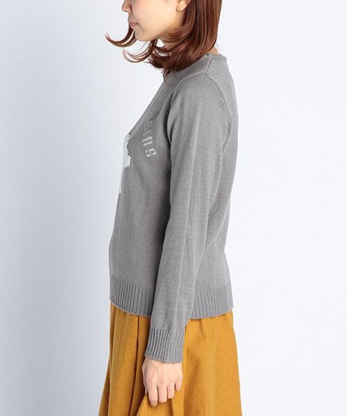 RAY CASSIN（レイカズン）の「クマ柄プルオーバーニット（トップス・レディース・ネイビー/グレー/オフシロ・FREE）」の4枚目の写真