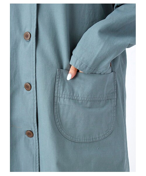 ehka sopo（エヘカソポ）の「バッグツイルショップコート1300878-32-13-11（コート　・レディース・キャメル/ミント/ネイビー・M）」の8枚目の写真