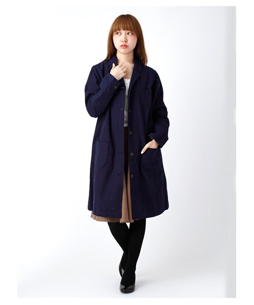 ehka sopo（エヘカソポ）の「バッグツイルショップコート1300878-32-13-11（コート　・レディース・キャメル/ミント/ネイビー・M）」の2枚目の写真