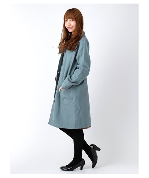 ehka sopo（エヘカソポ）の「バッグツイルショップコート1300878-32-13-11（コート　・レディース・キャメル/ミント/ネイビー・M）」の5枚目の写真