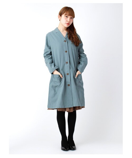 ehka sopo（エヘカソポ）の「バッグツイルショップコート1300878-32-13-11（コート　・レディース・キャメル/ミント/ネイビー・M）」の9枚目の写真