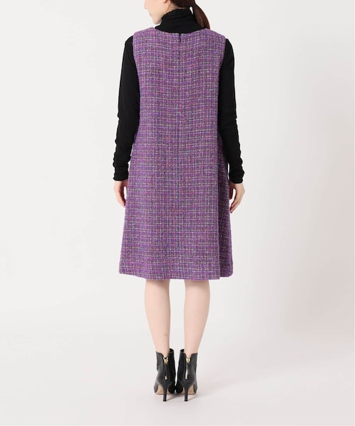IENA（イエナ）の「IENA LA BOUCLE カラーツィードVネックワンピース
