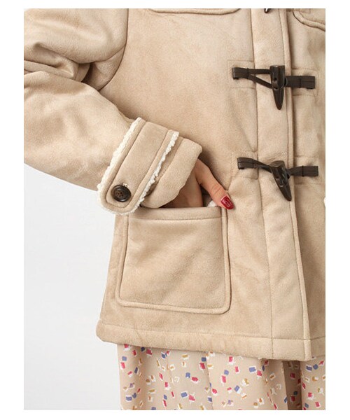 ehka sopo(エヘカソポ)の「フェイクムートンダッフルコート1300915-41-13-11(コート ・レディース・ベージュ/キャメル・M)」の7枚目の写真