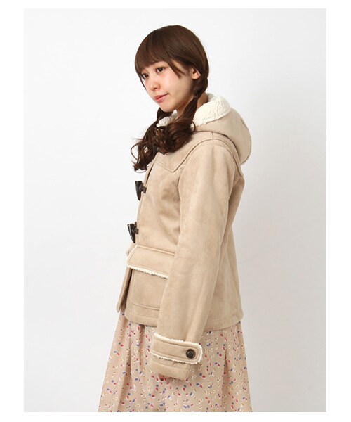 ehka sopo(エヘカソポ)の「フェイクムートンダッフルコート1300915-41-13-11(コート ・レディース・ベージュ/キャメル・M)」の4枚目の写真