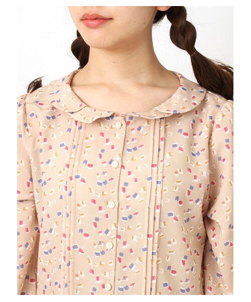 ehka sopo（エヘカソポ）の「幾何プリントワンピース1101593-41-13-11（ワンピース・レディース・アイボリー/チャコールグレー/グリーン・M）」の7枚目の写真