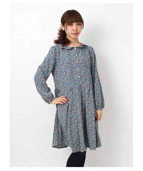 ehka sopo（エヘカソポ）の「幾何プリントワンピース1101593-41-13-11（ワンピース・レディース・アイボリー/チャコールグレー/グリーン・M）」の3枚目の写真