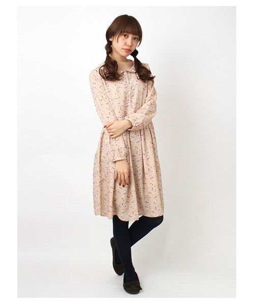 ehka sopo（エヘカソポ）の「幾何プリントワンピース1101593-41-13-11（ワンピース・レディース・アイボリー/チャコールグレー/グリーン・M）」の4枚目の写真