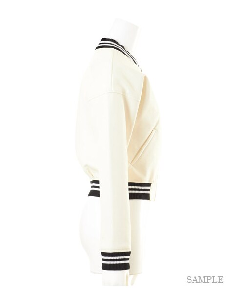 LILY BROWN(リリーブラウン)の「ショートブルゾン(ブルゾン・レディース・WHT/GRY/BLK・F)」の6枚目の写真