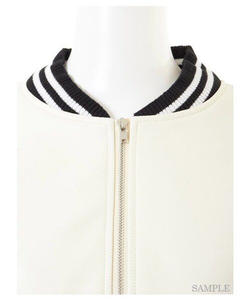 LILY BROWN(リリーブラウン)の「ショートブルゾン(ブルゾン・レディース・WHT/GRY/BLK・F)」の7枚目の写真