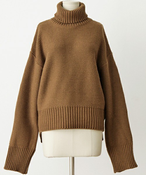 imvely（-）の「バルキー畦タートルネックニット（ニット/セーター・レディース・green/brown・one size）」の2枚目の写真