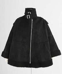 DHOLIC | ジッパームートンケープコート(ポンチョ)