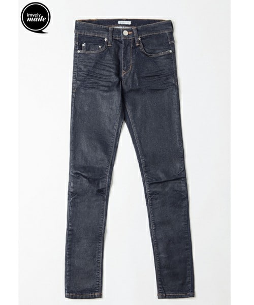 imvely（-）の「エンボスハンドメイドウォッシュデニムスキニー（デニムパンツ・レディース・black/dark blue・S）」の2枚目の写真