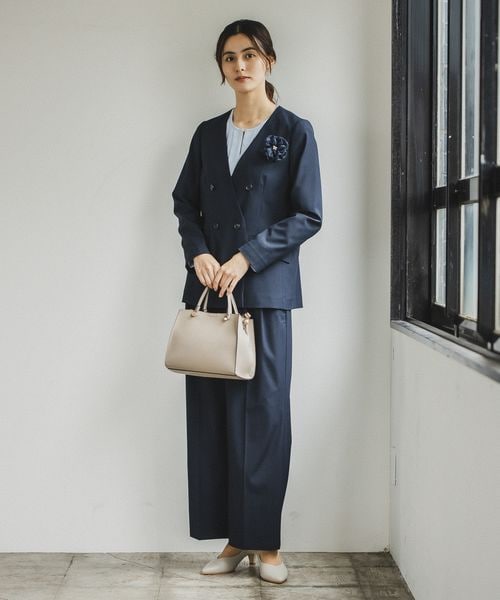 LEPSIM（レプシィム）の「サマ見え！ワイドストレートパンツ（パンツ・レディース・ブラック09/グレージュ51/ネイビー88・M/L）」の11枚目の写真