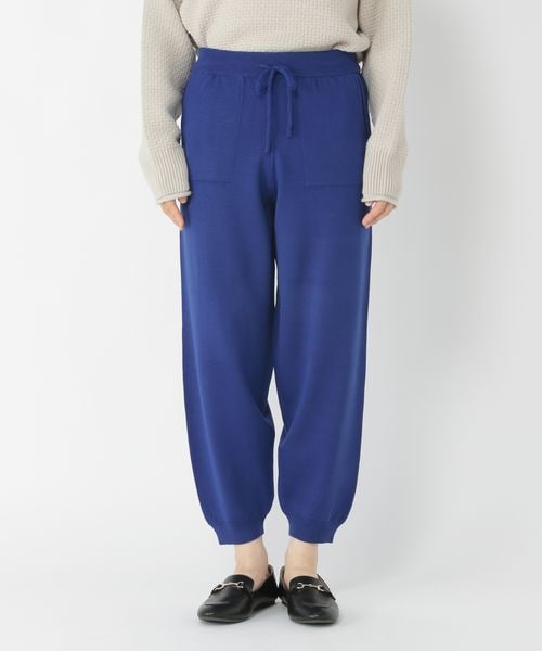 studio CLIP（スタディオクリップ）の「12ゲージニットパンツ（パンツ・レディース・オフホワイト11/ブラック19/ブルー80・M/L）」の7枚目の写真