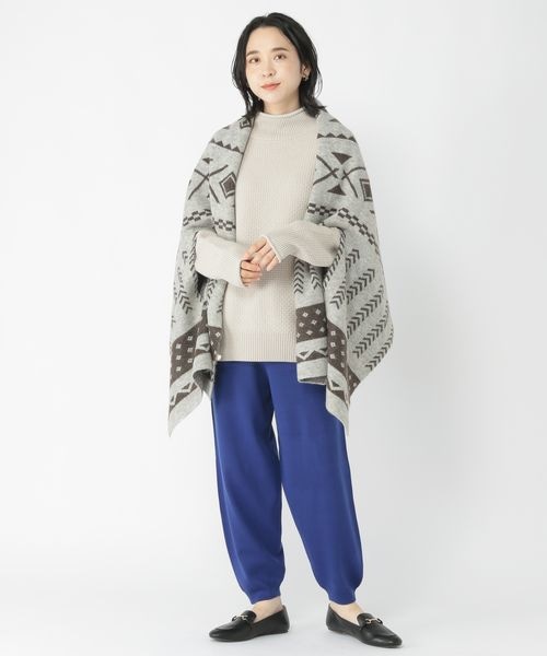 studio CLIP（スタディオクリップ）の「12ゲージニットパンツ（パンツ・レディース・オフホワイト11/ブラック19/ブルー80・M/L）」の5枚目の写真