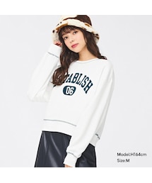 maa　　グラフィック スウェット　トップス　プルオーバー GU公式 | グラフィックスウェットプルオーバー(長袖)+E