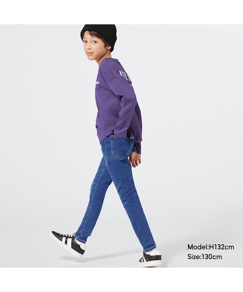 GU(ジーユー)の「KIDS(男女兼用)ヌクヌクストレッチデニムスキニーパンツ(のびのびパンツ・キッズ・GCL6868・KDJ120)」の1枚目の写真