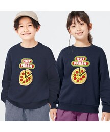KIDS(男女兼用)グラフィックスウェットプルオーバー(長袖)(ピザ)