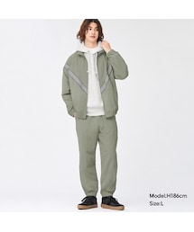 GU（ジーユー）の「ナイロントラックパンツNT+E(セットアップ可能)（イージーパンツ・レディース）」